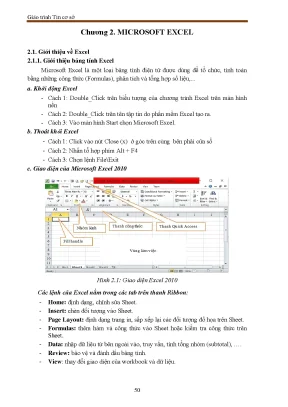 Hướng Dẫn Sử Dụng Microsoft Excel: Chương 2