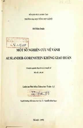 Nghiên cứu về vành Auslander-Gorenstein không giao hoán
