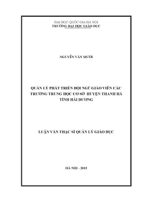 Quản lý phát triển đội ngũ giáo viên trung học cơ sở tại