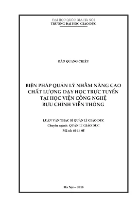 Nâng cao chất lượng dạy học trực tuyến tại Học viện Công