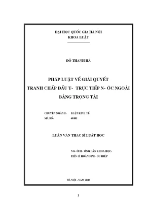 Giải Quyết Tranh Chấp Đầu Tư Nước Ngoài Bằng Trọng Tài: