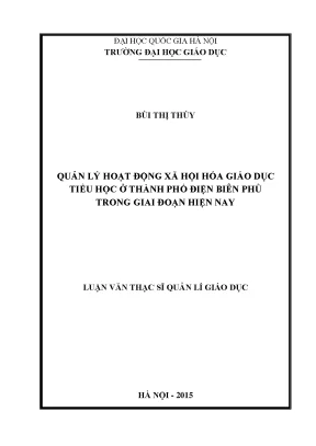 Quản lý xã hội hóa giáo dục tiểu học tại Điện Biên Phủ