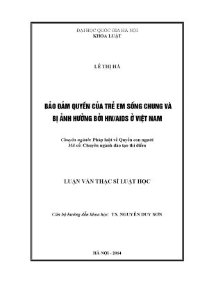 Bảo đảm quyền trẻ em bị ảnh hưởng bởi HIV/AIDS tại Việt Nam