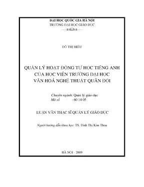 Quản Lý Hoạt Động Tự Học Tiếng Anh Tại Trường Đại Học