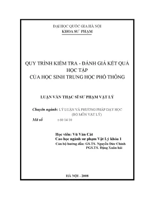 Quy trình kiểm tra và đánh giá kết quả học tập cho học
