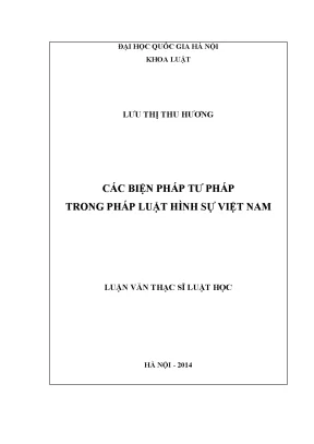 Các Biện Pháp Tư Pháp Trong Pháp Luật Hình Sự Việt Nam