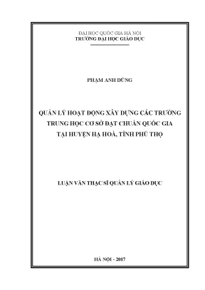 Quản lý xây dựng trường trung học cơ sở đạt chuẩn quốc