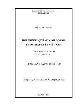 Hợp Đồng Hợp Tác Kinh Doanh Theo Pháp Luật Việt Nam