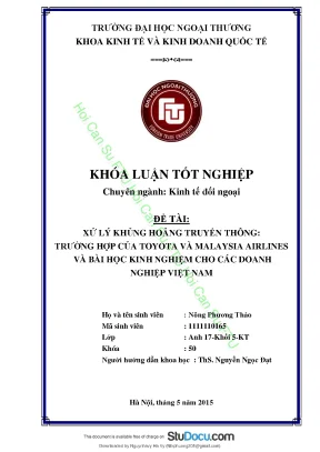 Xử Lý Khủng Hoảng Truyền Thông: Bài Học Từ Toyota và