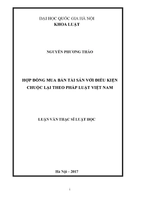 Hợp đồng mua bán tài sản với điều kiện chuộc lại theo
