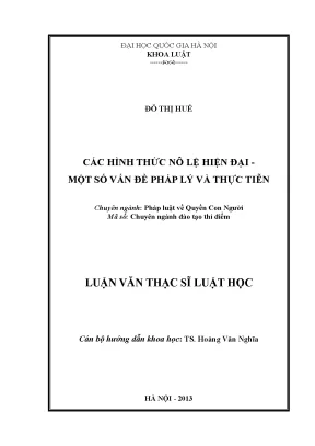 Nô Lệ Hiện Đại: Vấn Đề Pháp Lý và Thực Tiễn tại Việt Nam