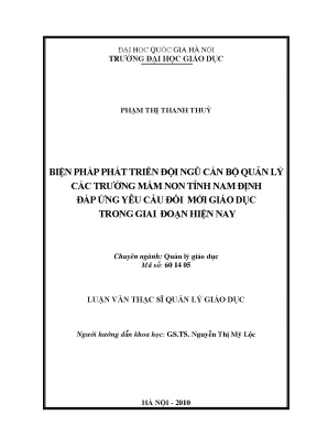 Phát triển đội ngũ cán bộ quản lý mầm non tỉnh Nam Định