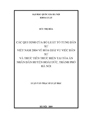 Hòa Giải Vụ Việc Dân Sự Theo Bộ Luật Tố Tụng Dân Sự Việt