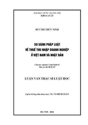 So sánh pháp luật thuế thu nhập doanh nghiệp Việt Nam và