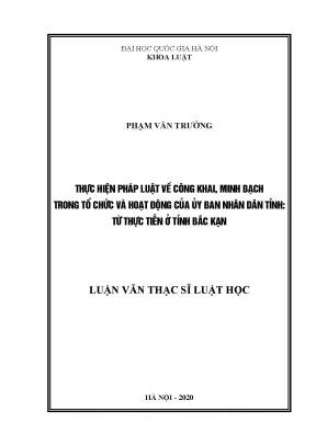 Nghiên cứu về công khai minh bạch trong hoạt động của Ủy