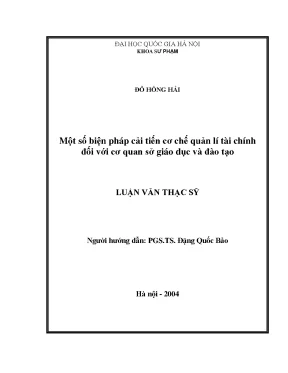 Cải tiến cơ chế quản lý tài chính tại Sở Giáo dục và Đào