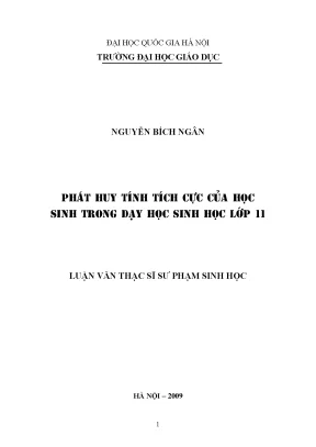 Phát huy tính tích cực học sinh trong dạy học sinh học