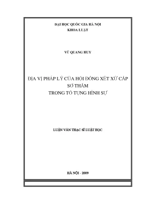 Địa Vị Pháp Lý Của Hội Đồng Xét Xử Cấp Sơ Thẩm Trong Tố