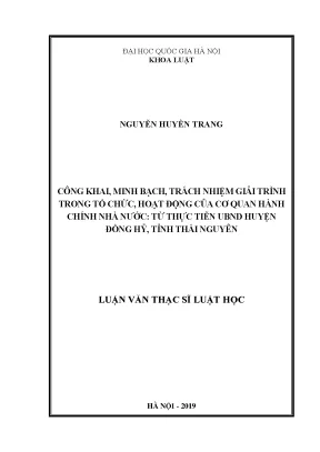 Công Khai Minh Bạch và Trách Nhiệm Giải Trình trong Hoạt