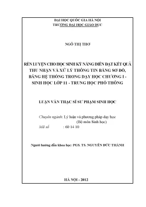 Rèn Luyện Kỹ Năng Diễn Đạt Thông Tin Trong Dạy Học Sinh