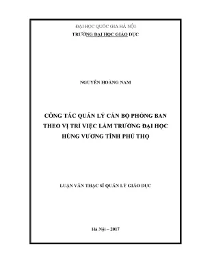 Quản lý cán bộ phòng ban theo vị trí việc làm tại Trường