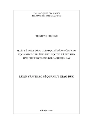 Quản lý giáo dục kỹ năng sống cho học sinh tiểu học tại