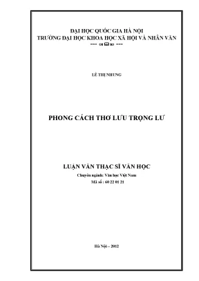 Phong Cách Thơ Lưu Trọng Lư: Nghiên Cứu và Phân Tích