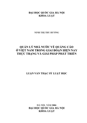 Quản lý nhà nước về quảng cáo ở Việt Nam: Thực trạng và