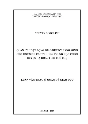 Quản lý giáo dục kỹ năng sống cho học sinh THCS huyện Hạ