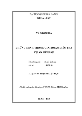 Chứng Minh Trong Giai Đoạn Điều Tra Vụ Án Hình Sự: Luận