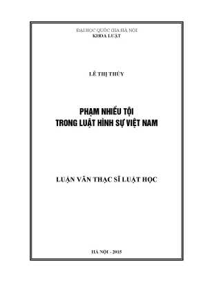Nghiên cứu về phạm nhiều tội trong luật hình sự Việt Nam