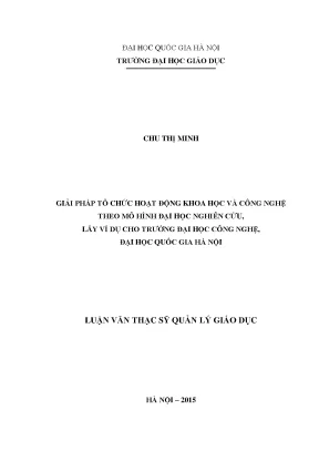 Giải pháp tổ chức hoạt động khoa học và công nghệ tại