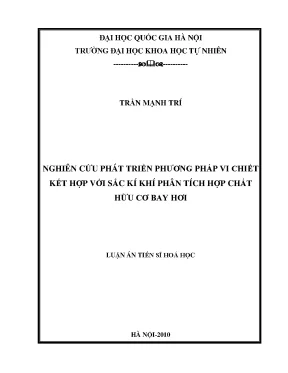 Phát Triển Phương Pháp Vi Chiết Kết Hợp Sắc Kí Khí Phân