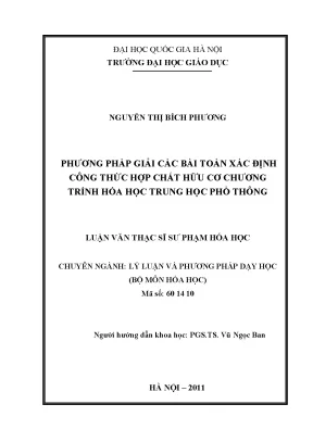 Phương Pháp Giải Bài Toán Xác Định Công Thức Hợp Chất