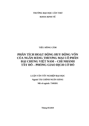 Phân Tích Hoạt Động Huy Động Vốn Tại Ngân Hàng TMCP Đại