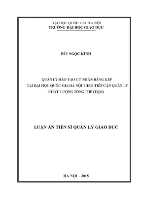 Quản lý đào tạo cử nhân bằng kép tại Đại học Quốc gia Hà