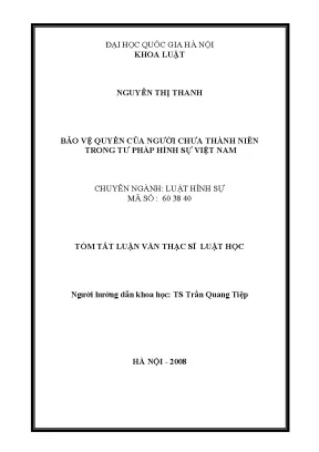 Bảo vệ quyền lợi của người chưa thành niên trong tư pháp