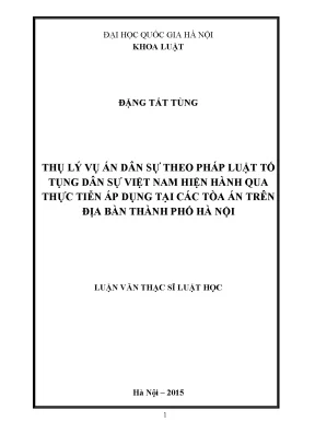 Thụ Lý Vụ Án Dân Sự Theo Pháp Luật Tố Tụng Việt Nam Tại