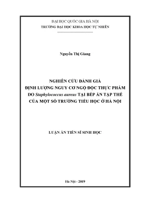 Đánh Giá Nguy Cơ Ngộ Độc Thực Phẩm Do Staphylococcus