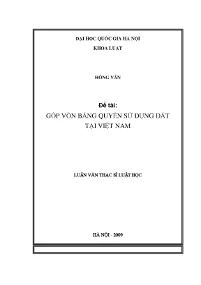 Góp Vốn Bằng Quyền Sử Dụng Đất Tại Việt Nam: Luận Văn