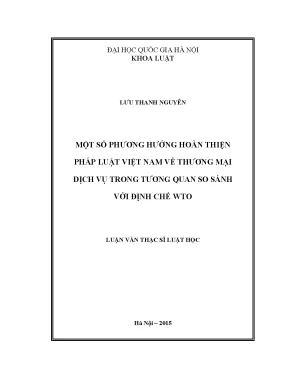 Hoàn thiện pháp luật Việt Nam về thương mại dịch vụ
