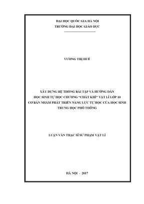 Hệ thống bài tập và hướng dẫn tự học chương chất khí vật