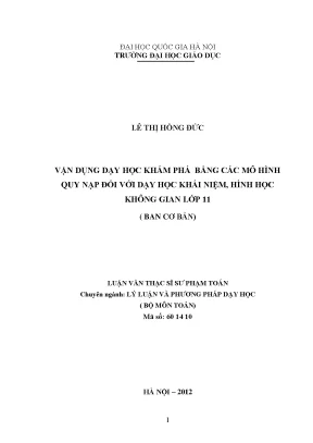 Vận Dụng Dạy Học Khám Phá Trong Hình Học Không Gian Lớp 11