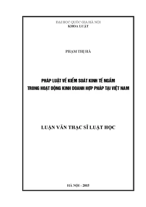 Kiểm Soát Kinh Tế Ngầm Trong Kinh Doanh Hợp Pháp Tại