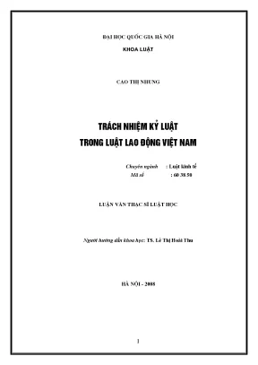 Trách Nhiệm Kỷ Luật Trong Luật Lao Động Việt Nam: Phân
