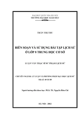 Biên Soạn Bài Tập Lịch Sử Cho Lớp 8 Trung Học Cơ Sở