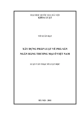 Xây Dựng Pháp Luật Về Phá Sản Ngân Hàng Thương Mại Tại