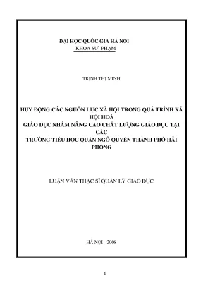 Huy động nguồn lực xã hội để nâng cao chất lượng giáo