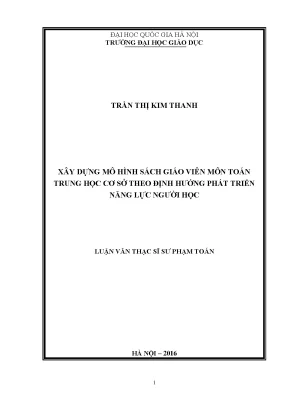 Mô Hình Sách Giáo Viên Môn Toán Trung Học Cơ Sở: Phát