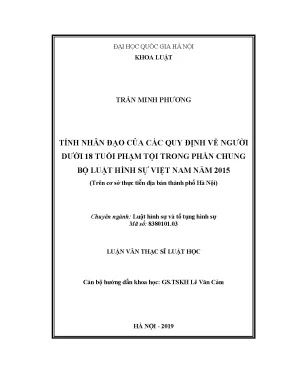 Tính Nhân Đạo Trong Quy Định Về Người Dưới 18 Tuổi Phạm